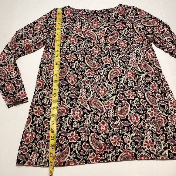 J.Jill Wearever Collection Top Tunic Black Floral - Picture 3 of 7